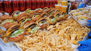 Продается 7000 единиц в день! Двойной чизбургер с луком в американском стиле / корейская уличная еда