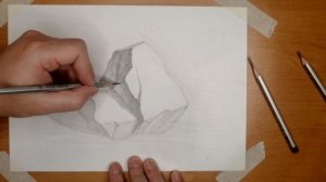 Как нарисовать камень карандашом (полный урок)