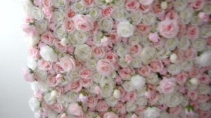 pink color fabric cloth base artificial rose flower wall backdrop