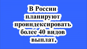 В России планируют проиндексировать более 40 видов выплат.