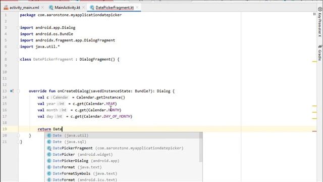 DatePickerDialog - Android Studio Tutorial - Kotlin смотреть онлайн