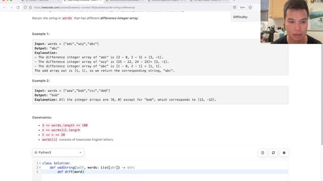 2451. Odd String Difference (Leetcode Easy) смотреть онлайн