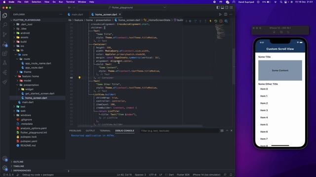 Flutter - Custom Scroll View / Nested List
