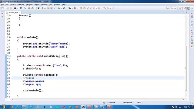Copy Constructor In Java | Types of Constructor| Constructor In Hindi | Java In  Hindi/URDU-45