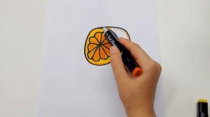 How to draw an orange drawing for kids with markers\Как нарисовать апельсин рисование маркерами.