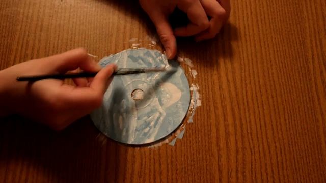 Пейзаж. Рисунок на CD-диске. Роспись диска смотреть онлайн
