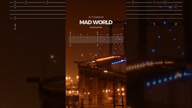 MAD WORLD на Гитаре. ТАБЫ 3/7 GuitarMe School | Александр Чуйко #shorts