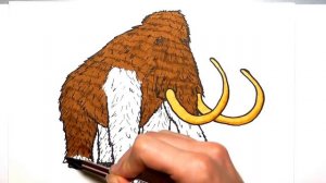 Drawing and Coloring a Mammoth - How to Draw  Prehistoric Animals Color pages for Childrens