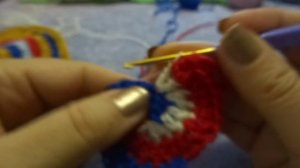 Разноцветное вязание крючком. Круг спираль. Spiral crochet circle motif