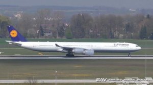 Airbus A340-600 - Lufthansa D-AIHZ - takeoff at Munich Airport [1080p]