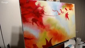 ? Красный клён, картина, абстракция, рисуем свободно. Художник преподаватель Александр Григорьев