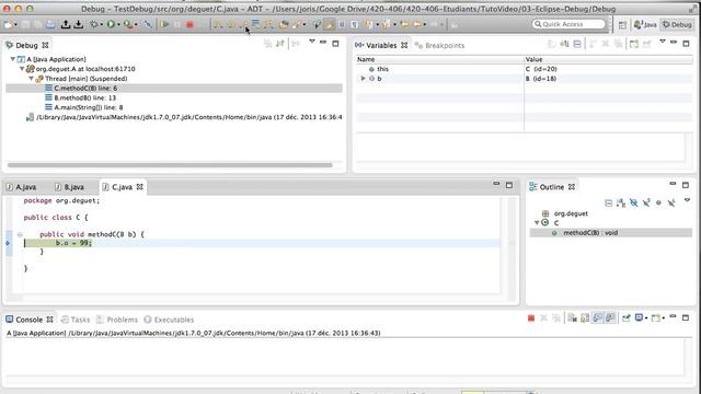 Eclipse : Debug (débogage) point d'arrêt et configuration d'exécution (french français) смотреть онлайн