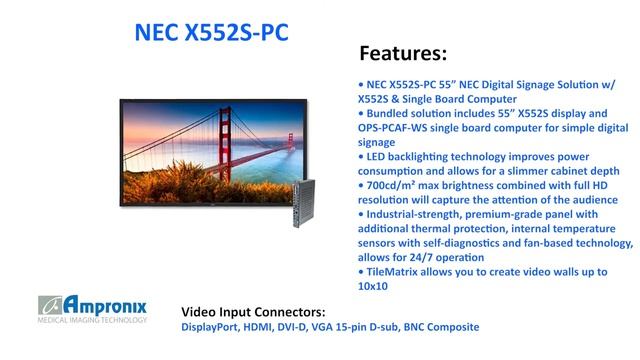 NEC X552S-PC 55” NEC w/ X552S & Single Board Computer Sales | Service | Repair | Exchange смотреть онлайн