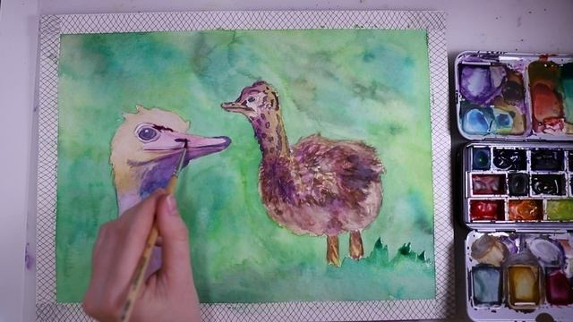 Ostrich Painting with Watercolor and Gouache for the AAC смотреть онлайн