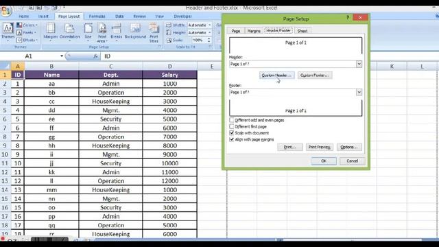 MS Excel 2007 : Header and Footer : Tips and Tricks for PageSetup смотреть онлайн