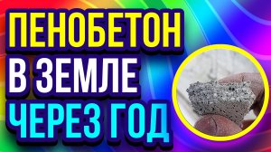 Пенобетон в земле что стало с пенобетоном через год