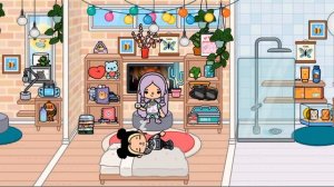 кошка Лана и крошка Ева их день.