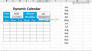 How to Make Dynamic Calendar in MS EXCEL 2016. ?️ #excel  #exceltutorial #vibarnt26 #ms-excel