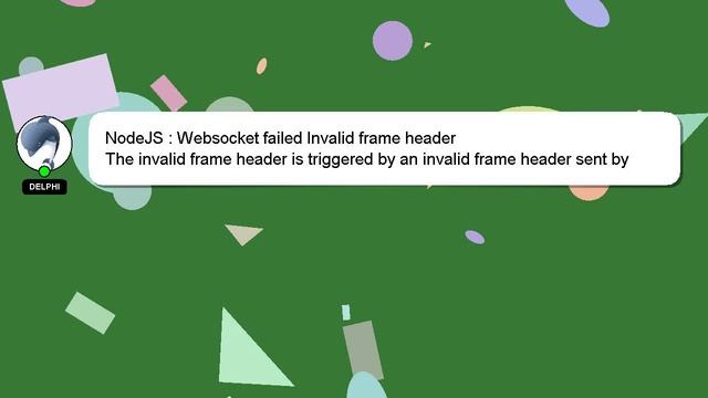 NodeJS : Websocket failed Invalid frame header смотреть онлайн