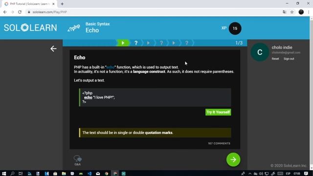 PHP CONCEPTOS BASICO(SOLOLEARN ep1) смотреть онлайн