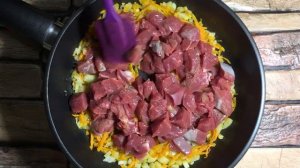 Гречка с говядиной на сковородке