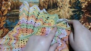 Летнее цветное платье 3-5 лет. 2 часть. Юбка. Knit a beautiful dress hook.