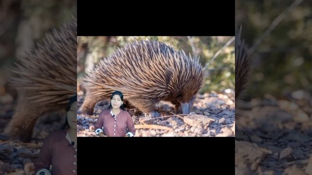 Echidna एक विचित्र स्तनधारी। Echidna weird mammals. #short