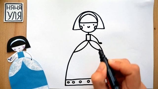 Как нарисовать принцессу Белоснежку | НЯНЯ УЛЯ урок рисования для детей  | Бесплатные уроки с детьми