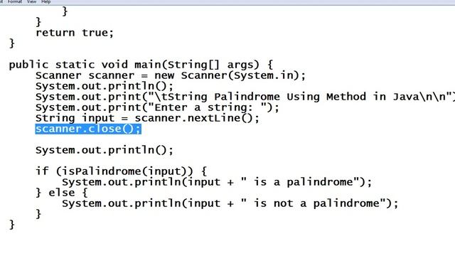 String Palindrome Using Method in Java