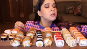 76 СУШИ/РОЛЛОВ МУКБАНГ #AskFatima #mukbang