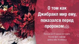 О том как Джибраил мир ему, показался перед пророком, саля Ллаху алейхи уа салам.