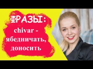 Популярные фразы в испанском CHIVAR - ЯБЕДНИЧАТЬ, ЗАКЛАДЫВАТЬ.