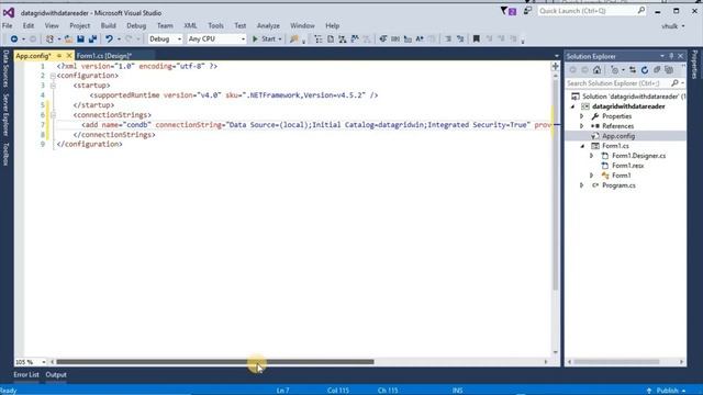 Load data into datagridview from sql server database using datareader in c#