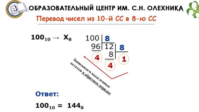 Видеоуроки по информатике 8 класс. Урок №1 "Системы счисления"