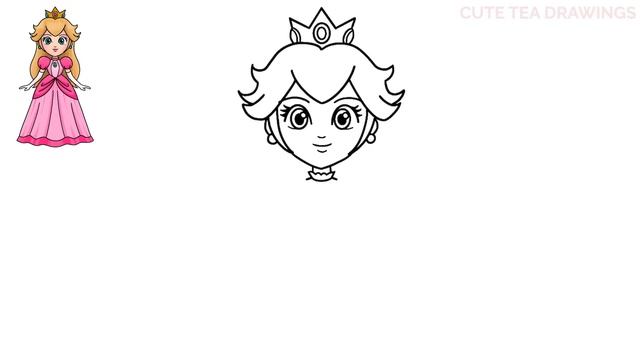 How To Draw Princess Peach | Super Mario Bros. Movie | Cute Easy Step By Step Drawing Tutorial смотреть онлайн