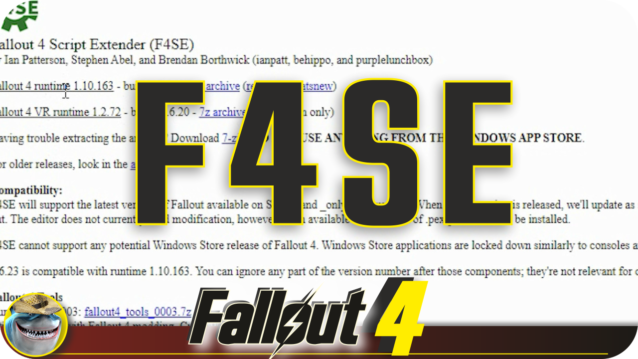 F installer. F4se Fallout 4.
