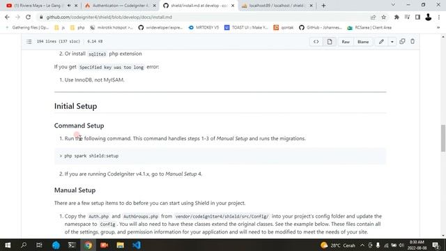 Install Codeigniter 4 Authentication with Shield