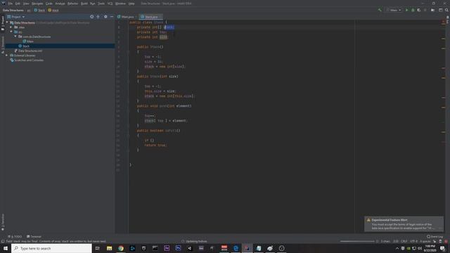 Stack Data Structure Using JAVA (DATA STRUCTURES - JAVA)