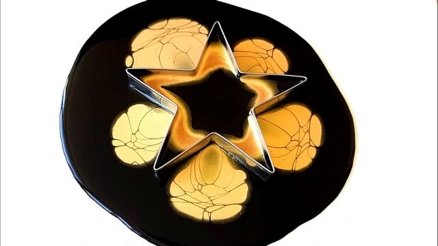 ?Christmas STAR Open Cup Acrylic Pouring - Black and Gold Cookie Cutter! Merry XMAS! смотреть онлайн