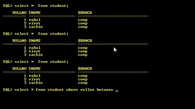 28. Range Searching Operator in Oracle  | Between