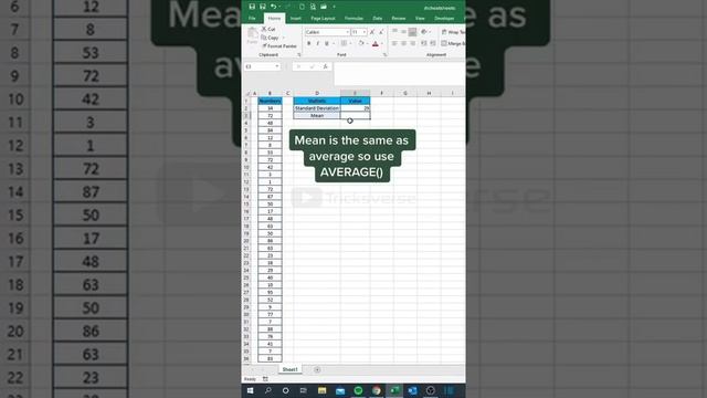 How to get the Mean and Standard Deviation - Excel Tricks Series #tricksverse #excel #excel_hacks