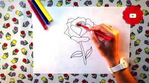 Как нарисовать РОЗУ🌹✏️ | How to draw a rose | #цветочкам