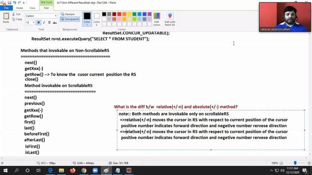 [Advance java]:Different type of resut set object and methods (12/12/2020) смотреть онлайн