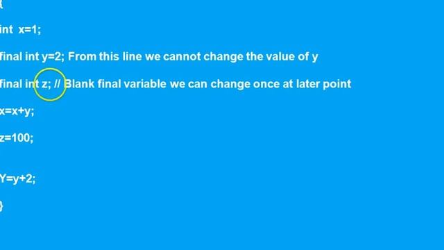 Explain final local variables in java?