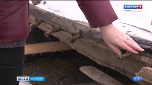 Старинное сшивное судно поморов - A pomor ship made without nails has been found on the Lake Onega