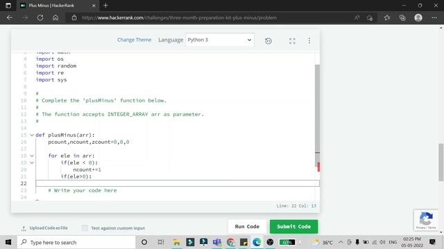 Plus Minus | Python Hacker Rank Solution