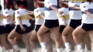 Female students with strict school rules march into the sports day