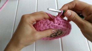 Крышечка для вязаной корзины из трикотажной пряжи