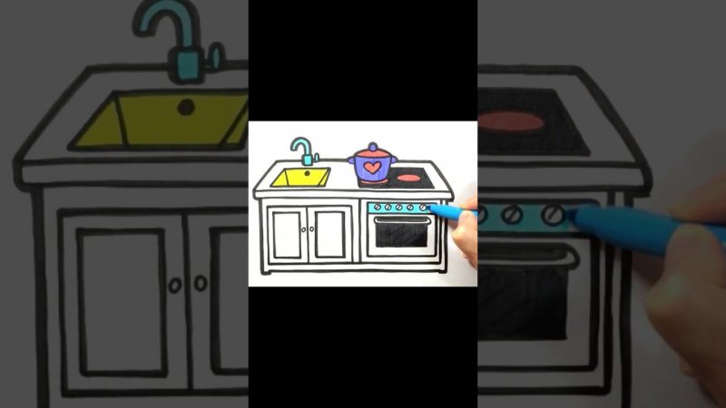 How to draw a kitchen