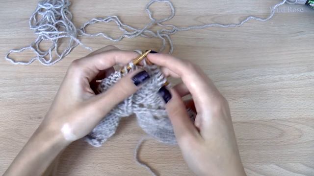 Узор "Листья на ветке" ♥ Часть 1 ♥ Вяжем спицами ♥ Wild Rose ♥ смотреть онлайн